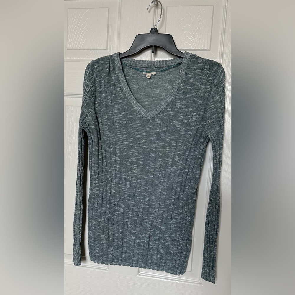 Sonoma Womens V-neck green marbled sweater